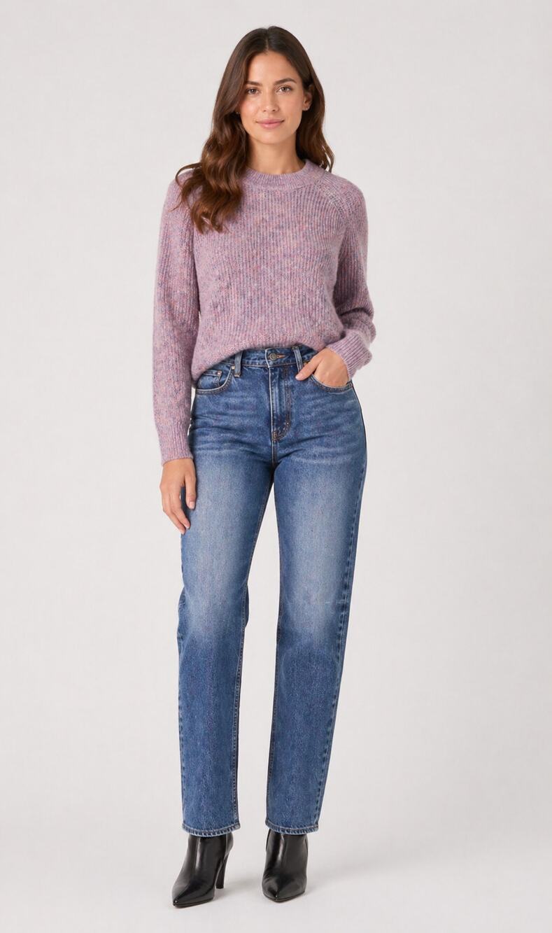 H&M Basic/Basique Purple Crewneck Sweater Pullover Womens Medium